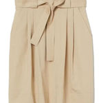 H&M *50off3* NWOT High Waist Belted Lyocell Mini Skirt S Khaki Beige Pockets Photo 0