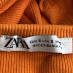 ZARA  Orange Ribbed Knit High Neck Sleeveless Pullover Crop Sweater Vest Top Sz S Photo 2