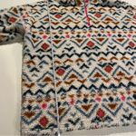 Eddie Bauer  1/4 Zip Up Collared Fleece Pull Over Size Large Aztec Southwest Photo 7