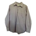 Ann Taylor  Stripe Pink & White Button Down Casual Blouse Size Large #4619 Photo 0