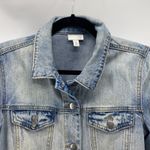 BP  stone washed ruffle sleeve western feminine denim jacket size S NFR Photo 4