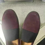 Clarks  Burgundy Suede Low Heel Loafers Photo 1