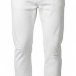AG Adriano Goldschmied AG Jeans Ex-Boyfriend Slim Distressed White Slouchy Denim Women’s Size 31 Photo 0