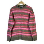 ZARA Striped Knit Oversized Sweater Womens M Brown Pink Cozy Indie Retro Y2K Photo 1