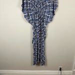 Rujuta Sheth x Anthropologie Marie White Blue Lotus Maxi Kaftan Dress Photo 3