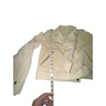 POL Womens Cream Corduroy Moto Jacket Belted Zip Front Size S Photo 3