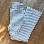Loft High Wasted Flared crop striped jeans Photo 3