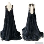 GALINA SIGNATURE Beaded Maxi Wedding Gown with Train Black Size 22W Photo 1