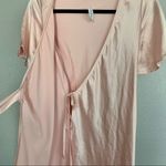 PacSun Lottie Miss x  Pink Satin Wrap Dress With Angel Sleeves Photo 3