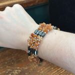 Elegant Beaded Necklace in Earth Tones Magnetic Hematite Brown Photo 2