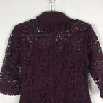 ZARA Guipure Lace Crochet Burgundy High Neck Romper Jumpsuit Medium Photo 14