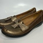 Clarks Ashland bubble loafers gold bronze leather size 12 Photo 2