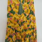 Farm Rio  Fresh Lemons Midi Skirt Small NWT $165 Bright Vacation Fruit Novelty Photo 0