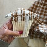 Timberland  NWOT Orange/Beige Checkered Scarf OS Photo 1