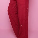 Voight Pajama Pants Red Holiday Wide Leg Terry Embroidered PJ Pants Sz M NWT Size M Photo 3