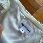 superdown  Kristina Jumpsuit White Blue Stripe Strapless size Medium Photo 5