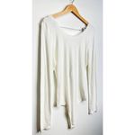 Socialite Bodysuit Lace Trim Womens Long Sleeve Ribbed Ivory White Size XL NWT Photo 3