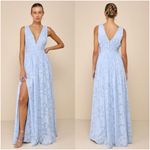 Lulus LULU’S Sweet Sophistication Light Blue Burnout Floral Maxi Dress Photo 1