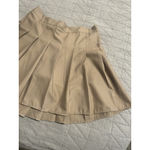 Tamifly Pleated Tennis Skirt Skort Womens Size L Beige Khaki Stretch Waist Zip Tan Size L Photo 2