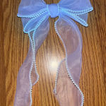 Pink pearled large bow hair clip White Photo 0