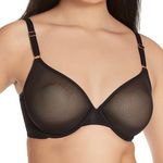 Smart & Sexy  Bra 36DDD Black Underwire Sheer Mesh Demi SA1388. EUC.  Photo 0