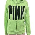 Victorias Secret Pink , Neon Green Full Zip Hoodie Size Small NWOT Photo 0