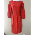 Tradlands Nova Midi Dress Flame Red Tencel Linen Blend Gathered Waist Size S Photo 1