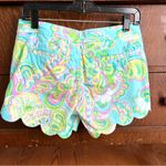 Lilly Pulitzer  Buttercup teal paisley scallop shorts 0 Photo 1