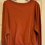 Wonderly Burnt Orange Waffle Knit Sweater Sweatshirt with Texture Photo 3