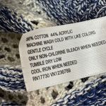 Xhilaration ‎ Striped Open Weave Mesh Sweater Blue Cream Medium Photo 9