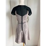 Rebecca Taylor  A line Dress Above KNee Size 2 Muted Floral print Leather Career Photo 4