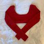 Edikted Red Long Sleeve Ultra Crop Top Photo 0