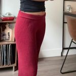 House of Harlow 1960 Ribbed Wide Leg Lounge Pants Burgundy Knit M Red Size M Photo 2