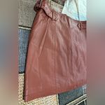 Free People π©·π©· Tan Honey Leather A-Line Skirt vegan size 10ππ Photo 3