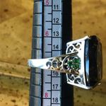 Genuine Smoky Quartz Chrome Diopside Sterling Silver Ring Size 7 Green Photo 5
