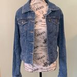 Loft Classic Stretch Blue Denim Jean Jacket w/ Polka Dots Women’s XS Extra Small Photo 0