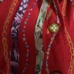 Coldwater Creek boho red embroidered jacket front button closure long sleeve Photo 4