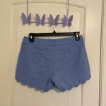 J.Crew women’s pale blue scalloped linen blend short shorts lightweight casual 6 Photo 3