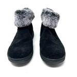 Khombu  Size 7 Boots Black Leather Slip On Faux Fur Side Zip Winter Snow Warm‎ Photo 9