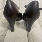 Franco Sarto  Leather Square Toe Adjustable Ankle Strap Heels Dark Brown size 9.5 Photo 5