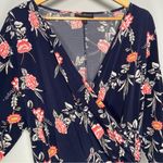 Lane Bryant  Navy Floral Faux Wrap Mini Dress Coquette Cottage Vacay Size 22/24 Photo 5
