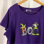Holiday Editions 2X Halloween Boo Witch Cauldron Cat Print Tunic Top Deep Purple Photo 5