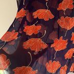 Needle & Thread Sheer Floral Orange & Blue Blouse Photo 3