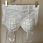 White Pearl Embellished Bustier Top Size M Photo 5
