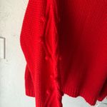 Ava & Viv Women's 2X Red Cable Knit Pom Pom Pullover Sweater Plus Size Photo 6