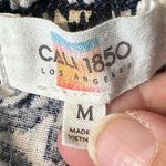 Cali 1850 Pants Size Medium Navy White Drawstring Wide Leg Linen Blend Photo 12