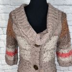 Daytrip wool blend button up 3/4 sleeve cowl neck sweater sz S Photo 2