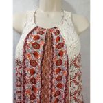 Hint of Mint  womens‎ medium bohemian lace knit orange white floral sleeveless Photo 13