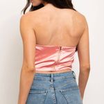Pink Drape Front Strapless Crop Top Size L Photo 1