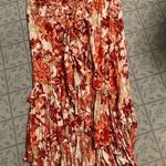 Raga  Anthropologie maxi hi lo floral reds ruffle hem large l boho Photo 0